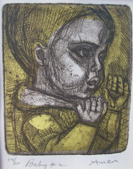 "Baby #2" and etching by Irving Amen